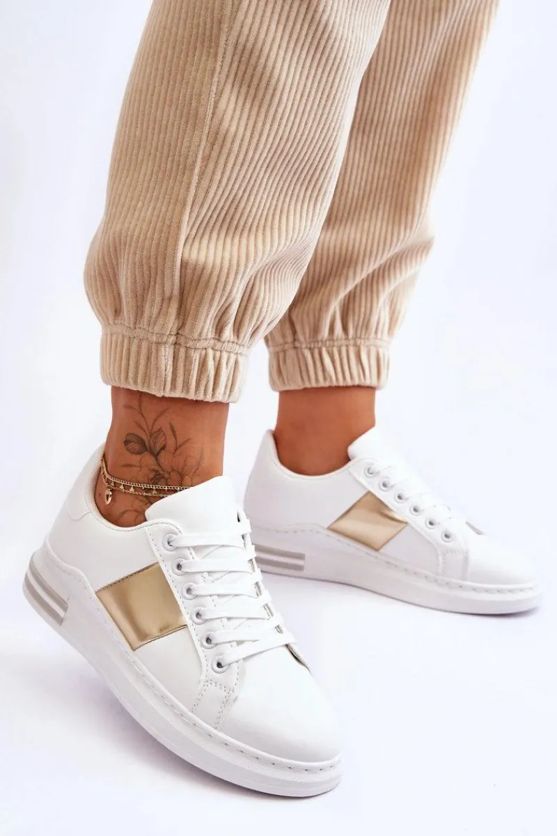 Clearance Boto Klasyczne Buty Sportowe Biało-Złote Follow Me