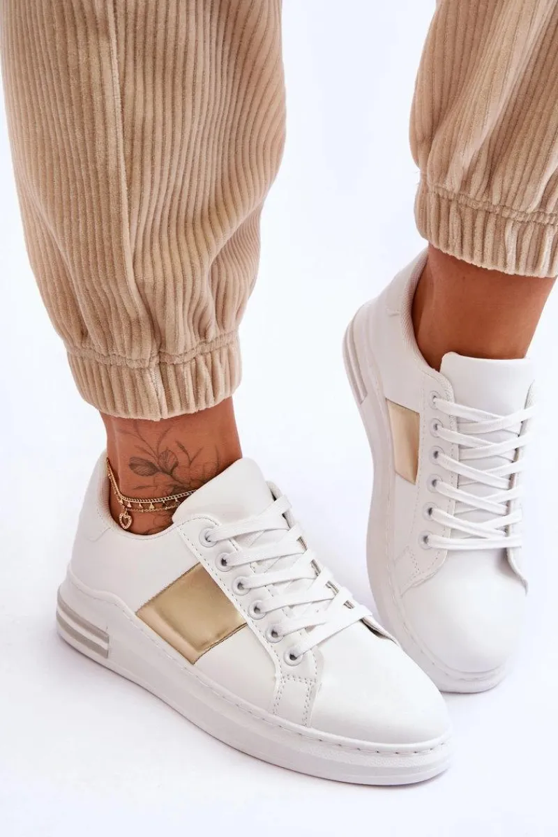 Clearance Boto Klasyczne Buty Sportowe Biało-Złote Follow Me