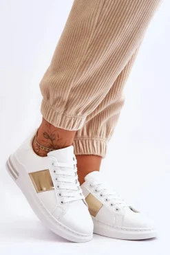 Clearance Boto Klasyczne Buty Sportowe Biało-Złote Follow Me