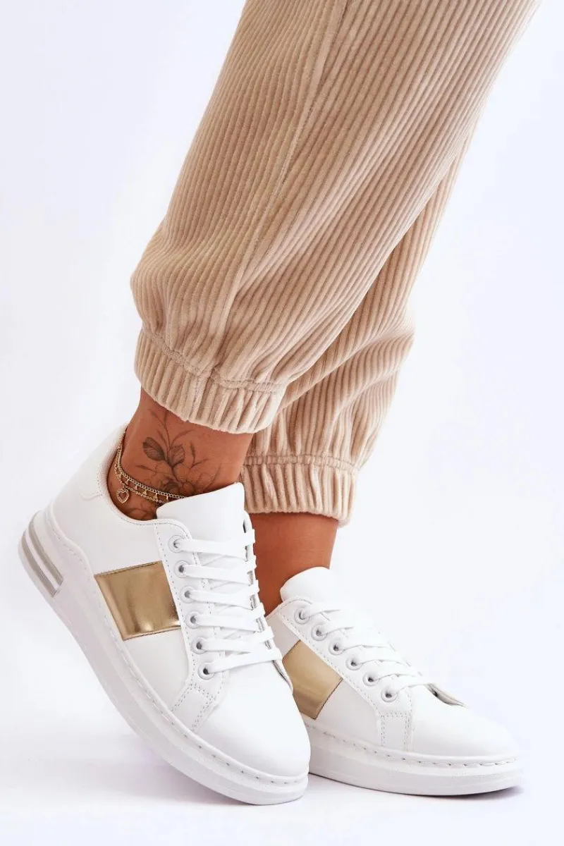 Clearance Boto Klasyczne Buty Sportowe Biało-Złote Follow Me