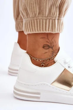 Clearance Boto Klasyczne Buty Sportowe Biało-Złote Follow Me