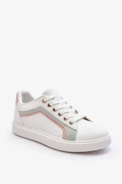 Buty Sportowe Na Platformie|Sneakersy Damskie>Boto Klasyczne Buty Sportowe Damskie Biało-Różowe Amaranti