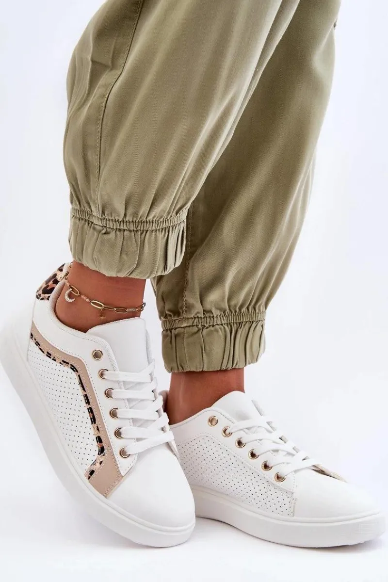 Buty Sportowe Na Platformie|Sneakersy Damskie>Boto Klasyczne Buty Sportowe Damskie Biało-Beżowe Amaranti