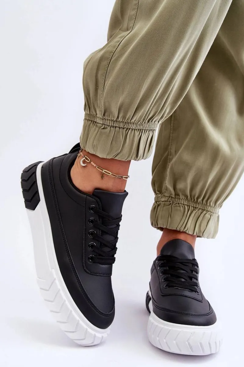 Online Boto Klasyczne Buty Sportowe Na Platformie Czarno-Białe Nannzie