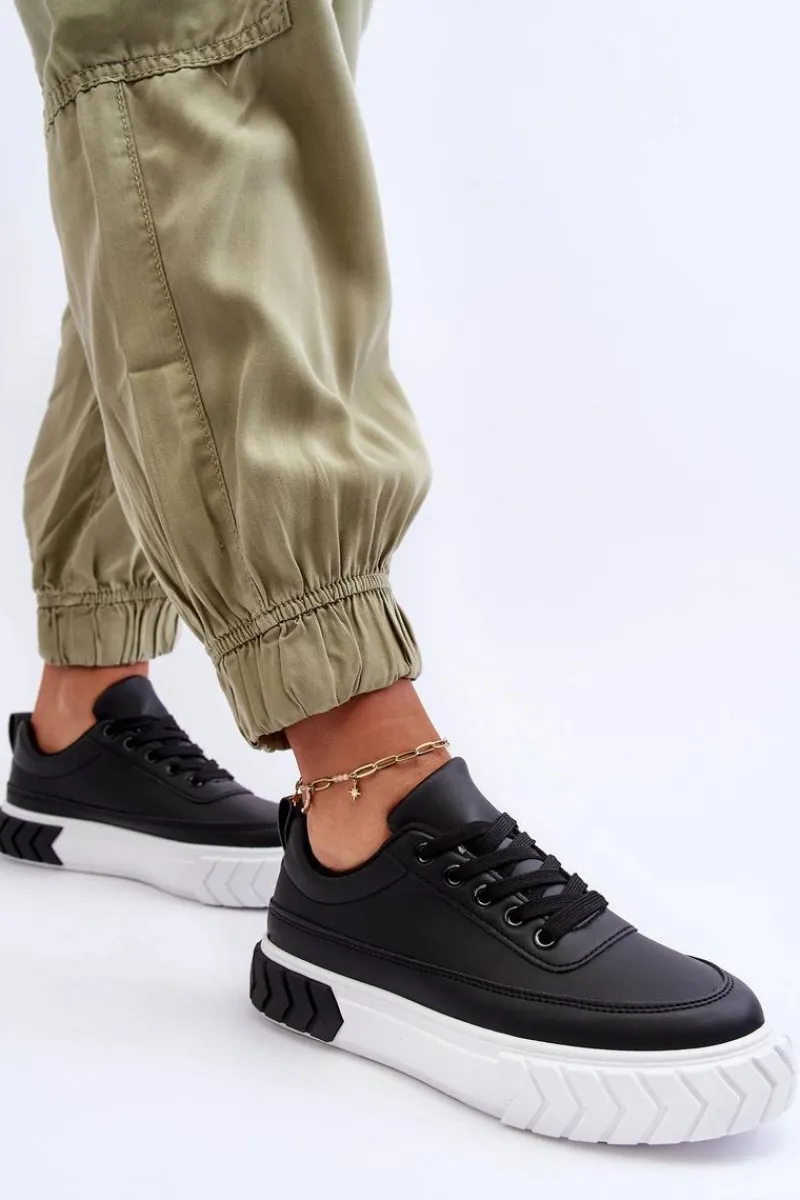 Online Boto Klasyczne Buty Sportowe Na Platformie Czarno-Białe Nannzie