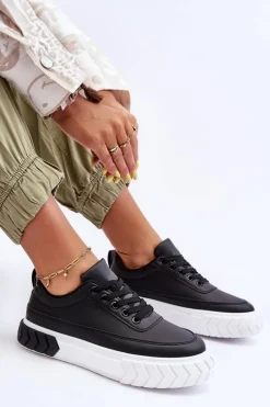 Online Boto Klasyczne Buty Sportowe Na Platformie Czarno-Białe Nannzie