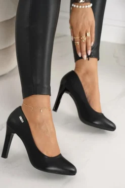 New Klasyczne Czółenka Na Słupku Czarne Eliana Damskie Czółenka Na Słupku