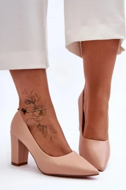 Czółenka Na Słupku|Czółenka Klasyczne>Boto Klasyczne Czółenka Na Słupku Nude Odessa