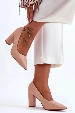 Czółenka Na Słupku|Czółenka Klasyczne>Boto Klasyczne Czółenka Na Słupku Nude Odessa