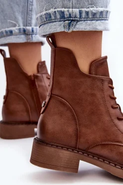 Botki Sznurowane|Brązowe I Beżowe Botki><noscript><img width=