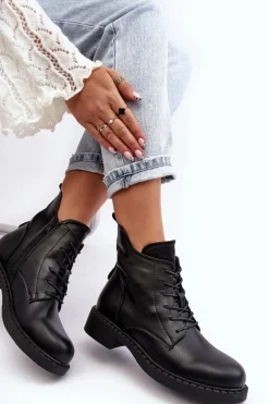 Botki Sznurowane|Czarne Botki><noscript><img width=