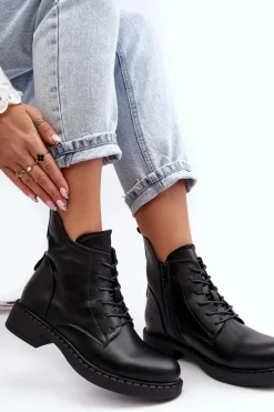 Botki Sznurowane|Czarne Botki><noscript><img width=