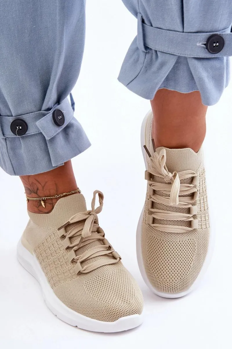 Boto Klasyczne Damskie Buty Sportowe Beżowe Nikilla