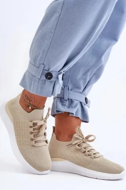 Boto Klasyczne Damskie Buty Sportowe Beżowe Nikilla