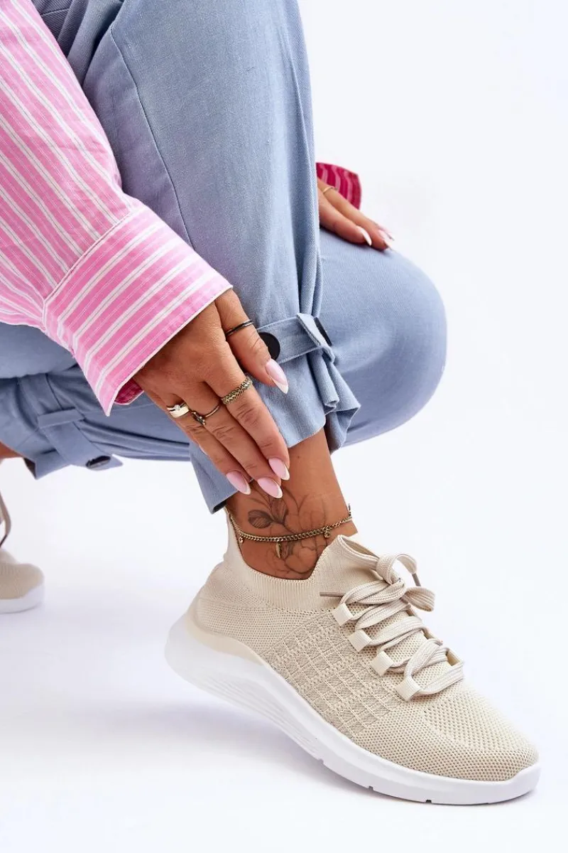 Buty Sportowe Na Platformie|Sneakersy Damskie>Boto Klasyczne Damskie Buty Sportowe Jasnobeżowe Nikilla