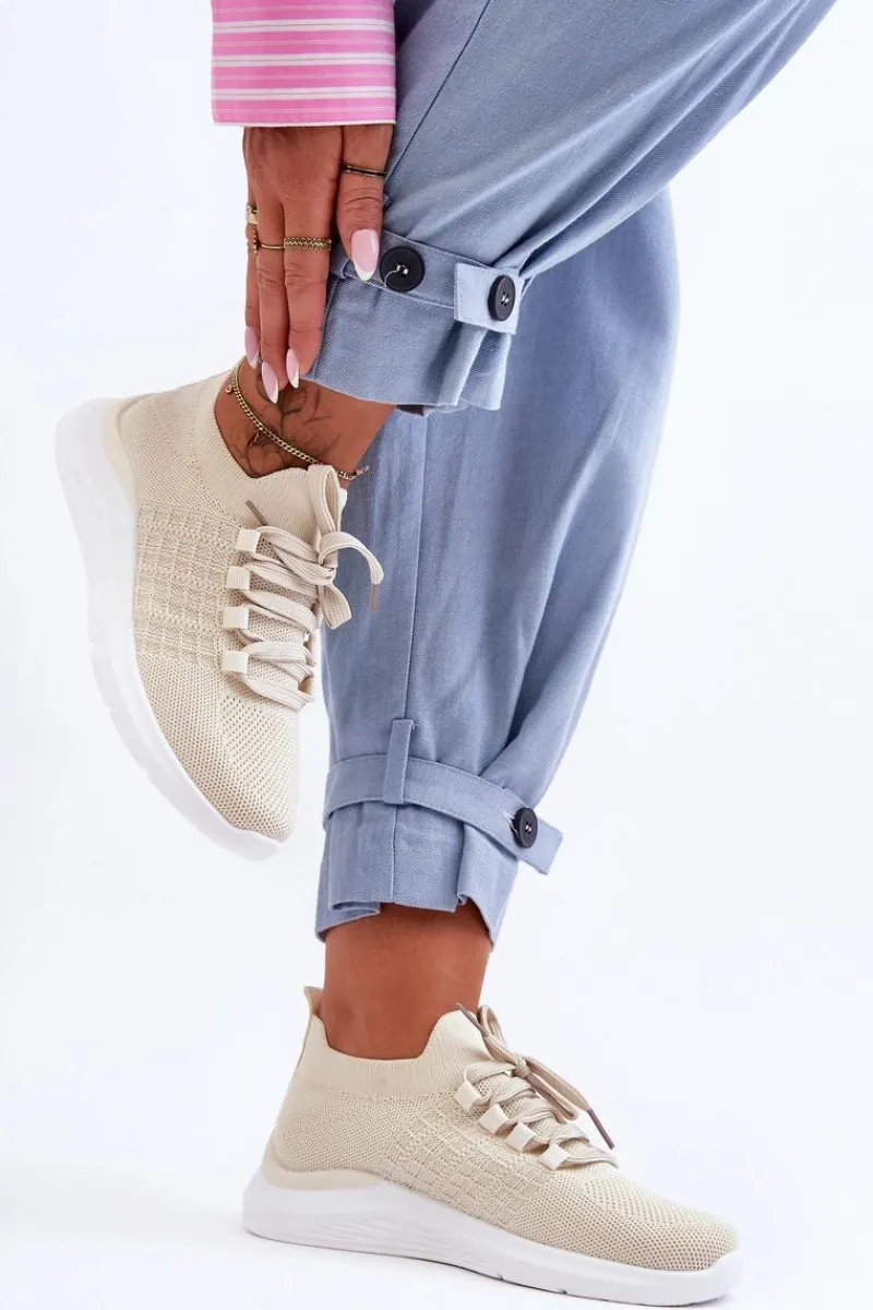 Buty Sportowe Na Platformie|Sneakersy Damskie>Boto Klasyczne Damskie Buty Sportowe Jasnobeżowe Nikilla