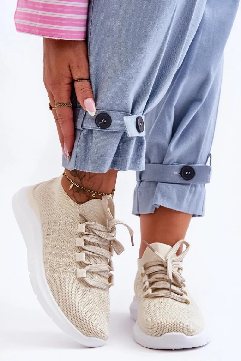 Buty Sportowe Na Platformie|Sneakersy Damskie>Boto Klasyczne Damskie Buty Sportowe Jasnobeżowe Nikilla