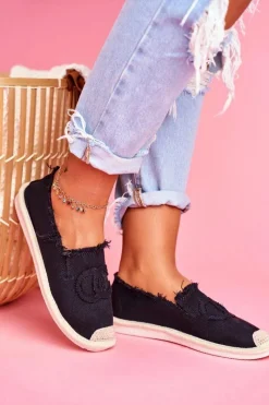 Online Boto Klasyczne Damskie Espadryle Czarne Flaure