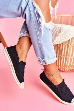Online Boto Klasyczne Damskie Espadryle Czarne Flaure