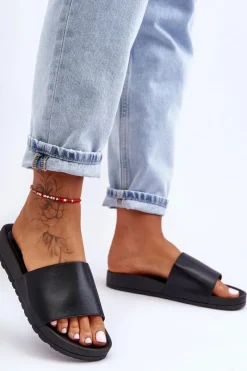 Discount Klasyczne Damskie Klapki Czarne Rolien Damskie Klapki Damskie Klasyczne