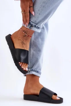 Discount Klasyczne Damskie Klapki Czarne Rolien Damskie Klapki Damskie Klasyczne