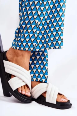 New Klasyczne Damskie Klapki Skórzane Białe Daron Damskie Klapki Damskie Klasyczne