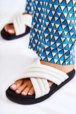 New Klasyczne Damskie Klapki Skórzane Białe Daron Damskie Klapki Damskie Klasyczne