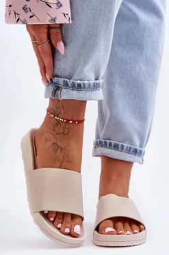 Hot Klasyczne Damskie Klapki Beżowe Rolien Damskie Klapki Damskie Klasyczne