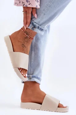 Hot Klasyczne Damskie Klapki Beżowe Rolien Damskie Klapki Damskie Klasyczne