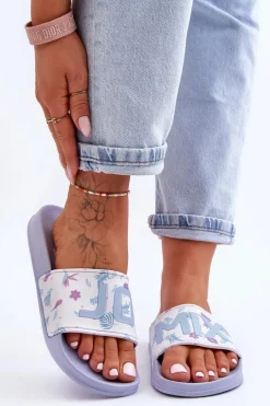 Best Klasyczne Damskie Klapki Niebieskie Jomix Damskie Klapki Sportowe|Klapki Basenowe