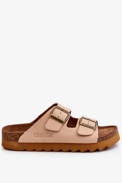Best Klasyczne Damskie Klapki Big Star LL274478 Beżowe Damskie Klapki Damskie Big Star|Klapki Damskie Klasyczne