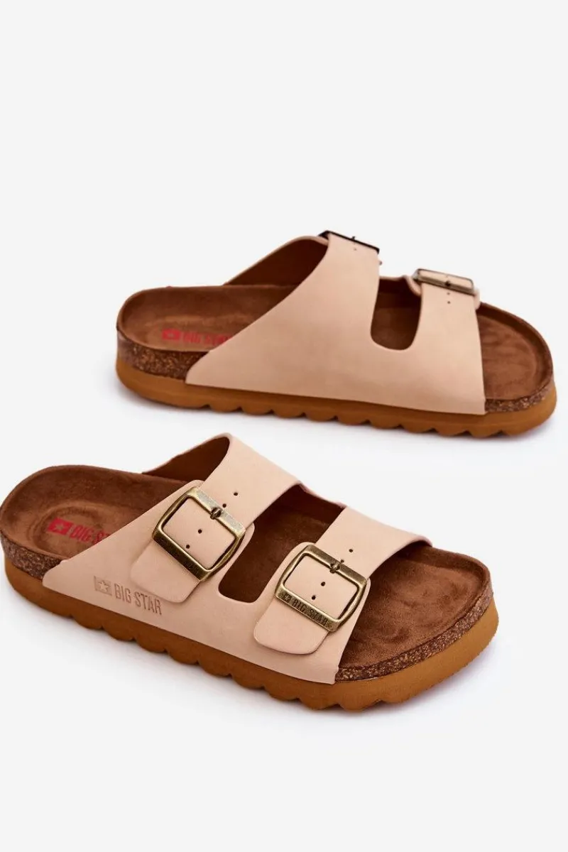Best Klasyczne Damskie Klapki Big Star LL274478 Beżowe Damskie Klapki Damskie Big Star|Klapki Damskie Klasyczne