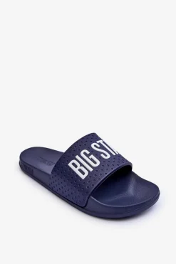 Klapki Damskie Big Star|Klapki Damskie Klasyczne>Big Star Shoes Klasyczne Damskie Klapki Big Star MM274714 Granatowe