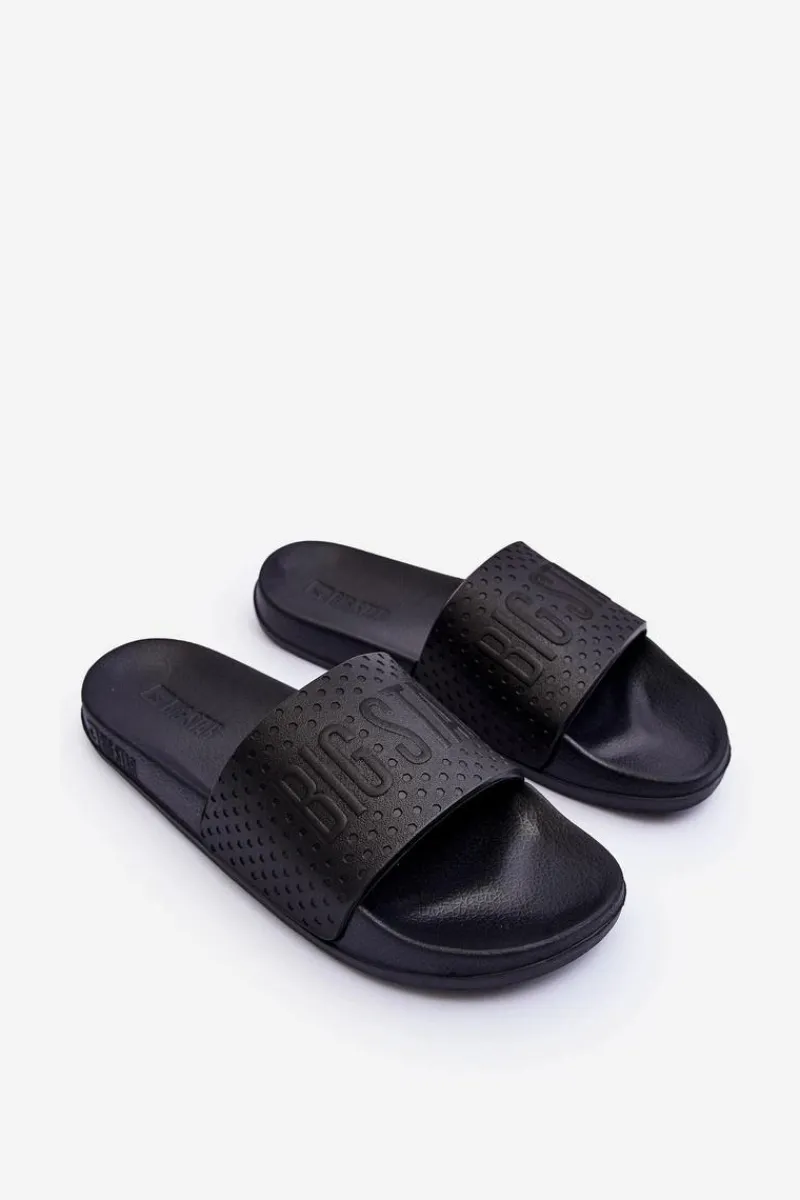 Klapki Damskie Big Star|Klapki Basenowe>Big Star Shoes Klasyczne Damskie Klapki Big Star MM274712 Czarne