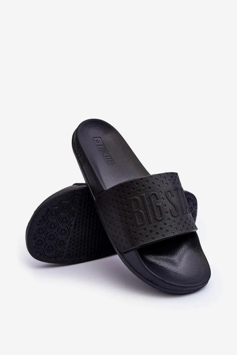 Klapki Damskie Big Star|Klapki Basenowe>Big Star Shoes Klasyczne Damskie Klapki Big Star MM274712 Czarne