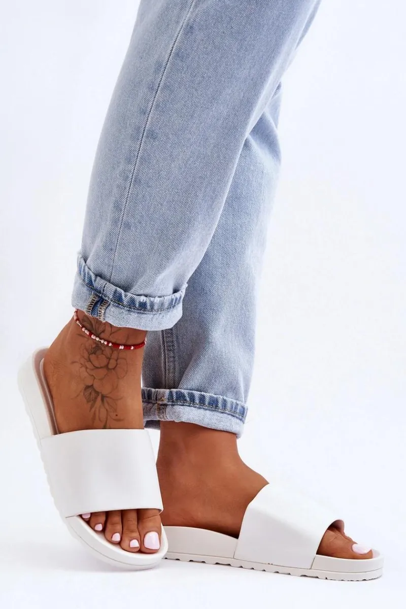 Discount Boto Klasyczne Damskie Klapki Białe Rolien