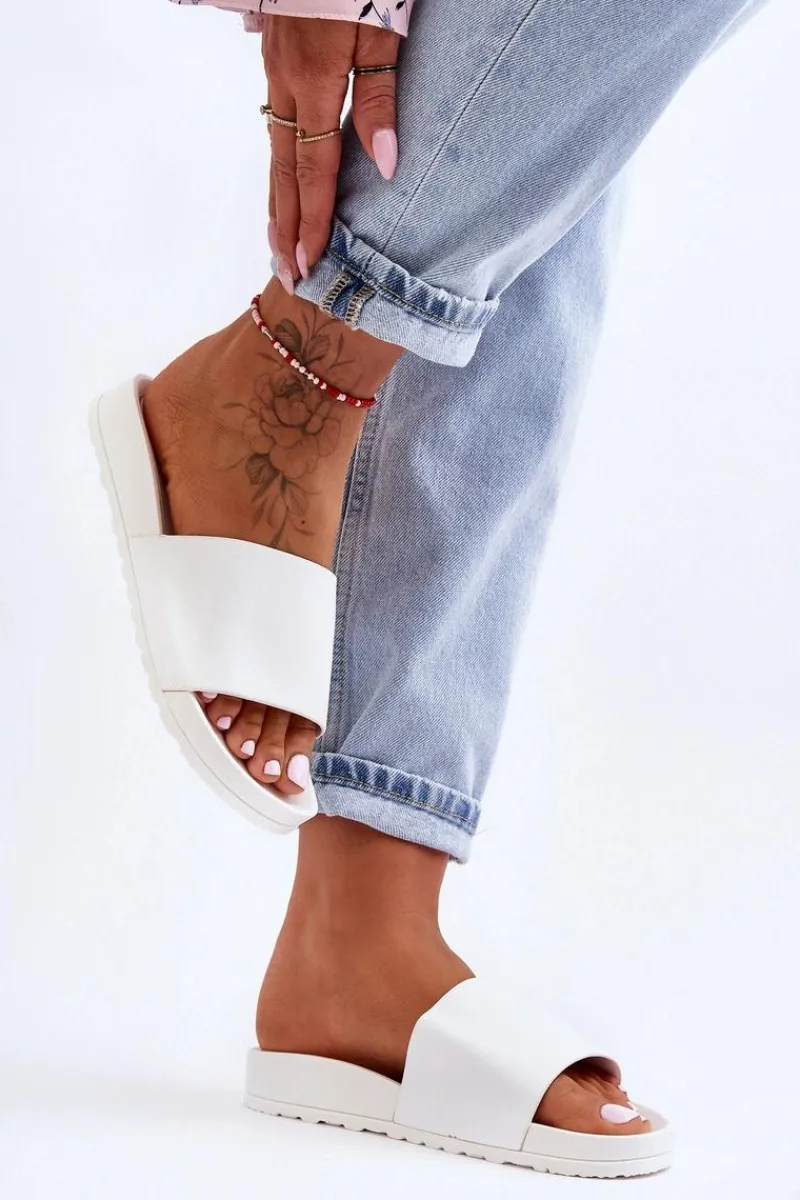 Discount Boto Klasyczne Damskie Klapki Białe Rolien