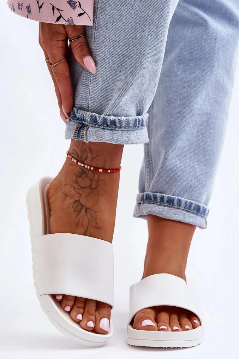 Discount Boto Klasyczne Damskie Klapki Białe Rolien