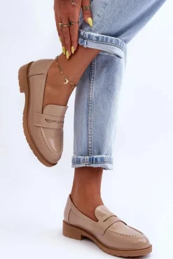 Mokasyny Damskie Skórzane|Mokasyny Na Platformie>Boto Klasyczne Damskie Mokasyny Beżowe Faradays