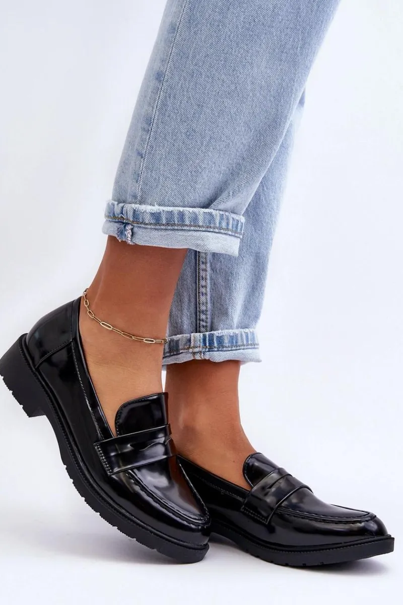 New Boto Klasyczne Damskie Mokasyny Czarne Faradays