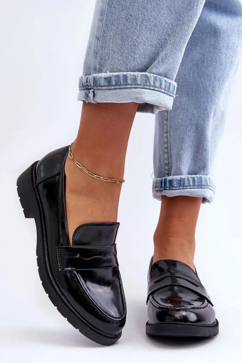 New Boto Klasyczne Damskie Mokasyny Czarne Faradays