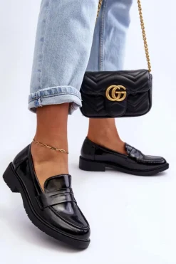 New Boto Klasyczne Damskie Mokasyny Czarne Faradays