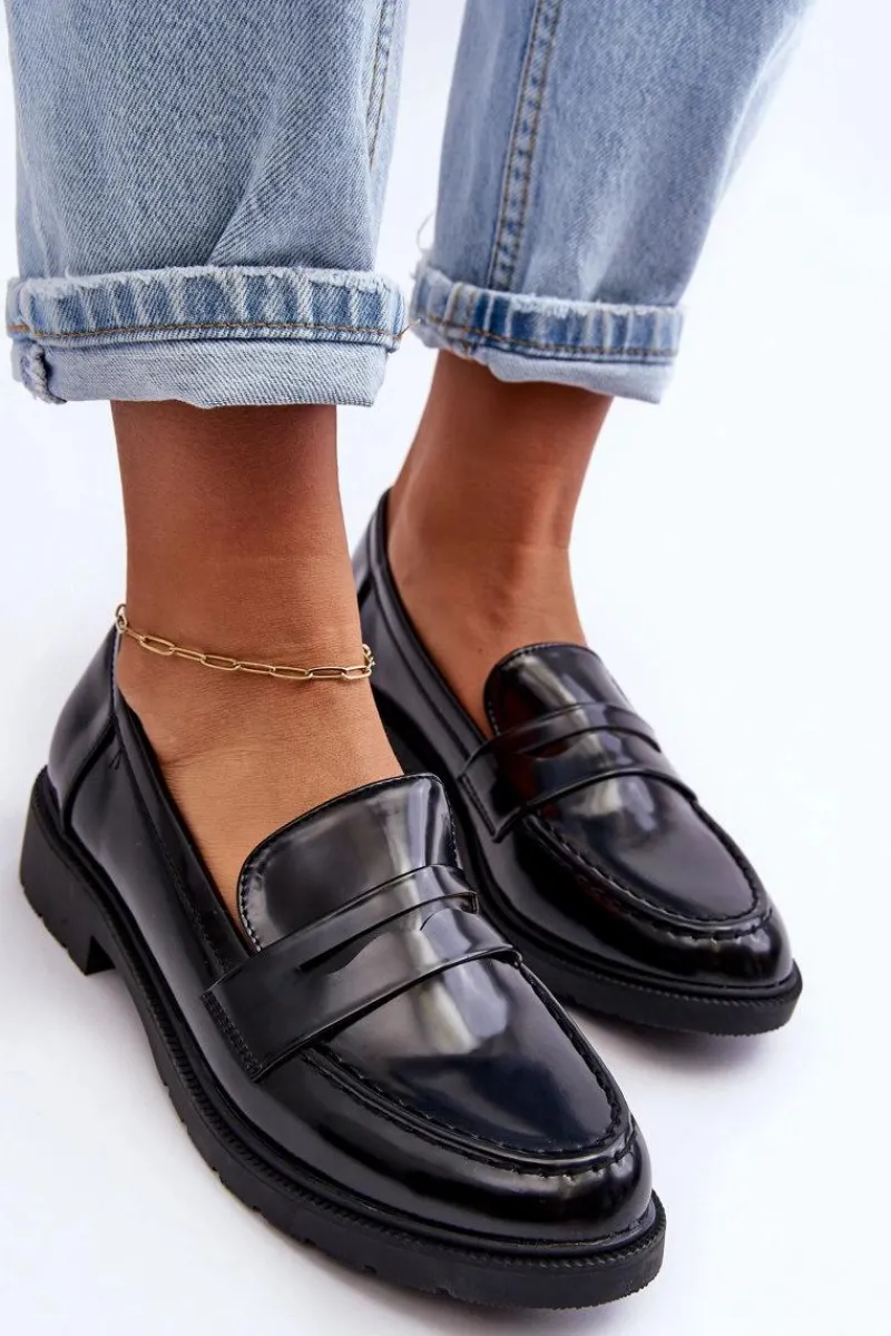 New Boto Klasyczne Damskie Mokasyny Czarne Faradays