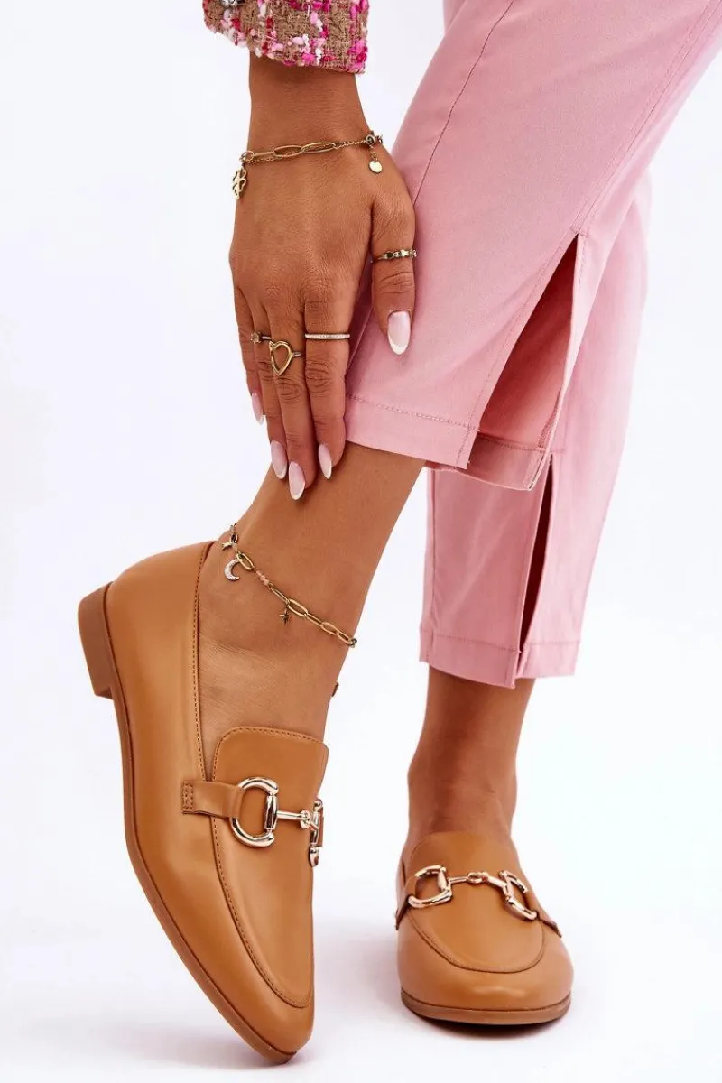 Best Boto Klasyczne Damskie Mokasyny Z Ozdobą Camel Jamie