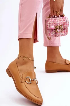 Best Boto Klasyczne Damskie Mokasyny Z Ozdobą Camel Jamie