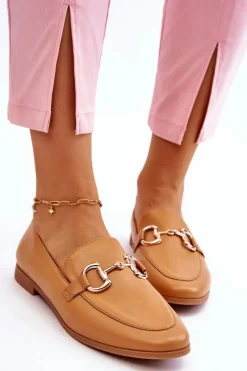 Best Boto Klasyczne Damskie Mokasyny Z Ozdobą Camel Jamie