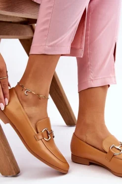 Best Boto Klasyczne Damskie Mokasyny Z Ozdobą Camel Jamie