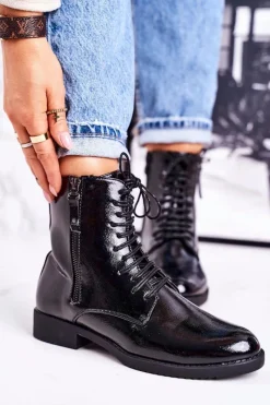 Botki Sznurowane|Czarne Botki><noscript><img width=