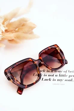 Okulary>Boto Klasyczne Damskie Okulary Przeciwsłoneczne V110061 Ciemnobrązowe