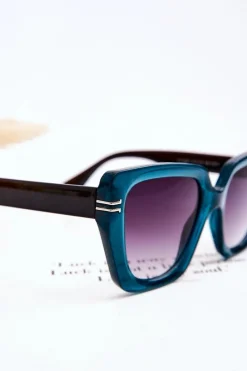 Best Boto Klasyczne Damskie Okulary Przeciwsłoneczne V110061 Zielono-Czarne